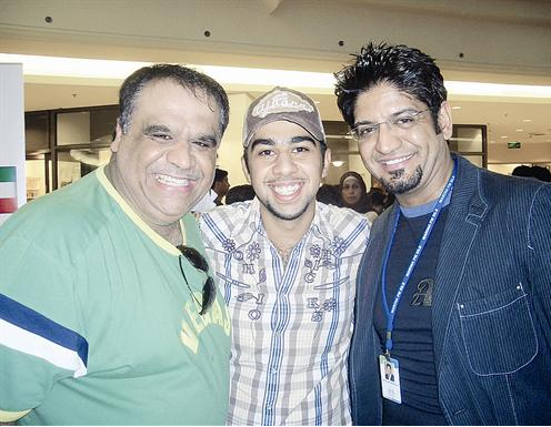 مشعل مع الموسوي وداود حسين في احدى المناسبات الفنية