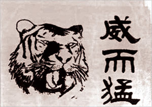 غطاء المنديل يحمل وجه النمر الصيني