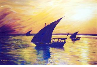 لوحة تعبر عن البحر