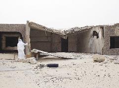 آثار القصف في المدرسة