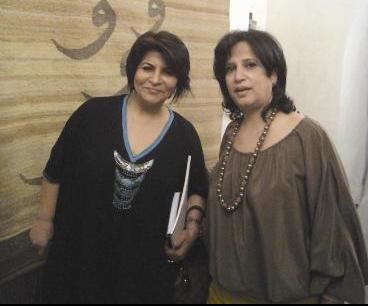 الخليفة مع الزميلة ليلى احمد في بيت عبدالله بن زايد