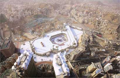 اطلالة من احد الفنادق على الحرم المكي