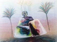 من أعماله الفنية في مرضه الأخير