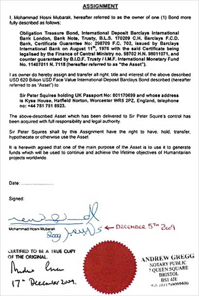 وثيقة لإيداعات في بنك سويسري 