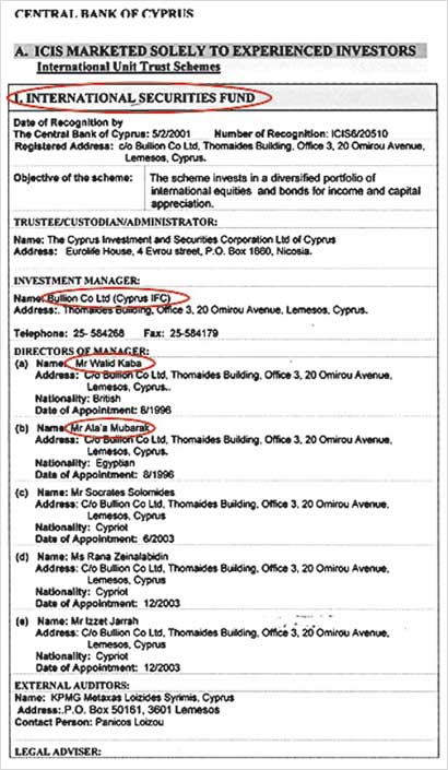 ممتلكات لأبناء مبارك في قبرص 