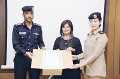 مع إحدى مدربات وزارة الداخلية