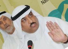 مسلم البراك متحدثاً للصحافيين