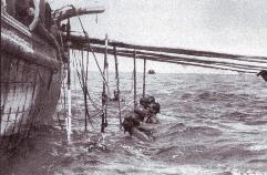 الغاصة ينزلون في قاع البحر بحثاً عن اللآلئ