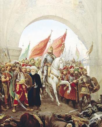 لوحة تعبيرية عن معركة بلاط الشهداء