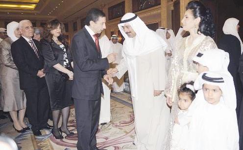 وزير الخارجية يتلقى وحرمه التهاني من رجال السلك الديبلوماسي 	(تصوير أحمد عماد)