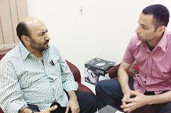 الزميل أحمد إمبابي محاوراً «الريان» 	(خاص «الراي»)