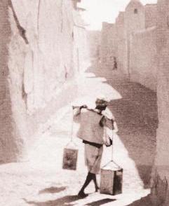 بائع الماء في الصفائح بين الفرجان