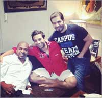 عبدالعزيز العبكل مع فايز السعيد والموزع حسام كامل