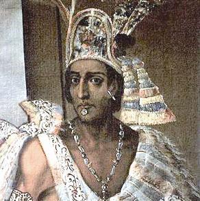 لوحة زيتية للقائد العسكري الإسباني هيرنان كورتيز الذي تتحقق على يديه نبوءة غزو بلاد المايا في العام 1519