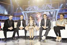 كارمن تتوسط أحلام، ومازن حايك، وراغب علامة وحسن الشافعي بعد تتويجها