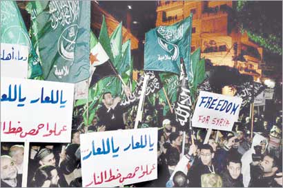 اعتصام الجماعة الإسلامية في لبنان دعما للثورة السورية