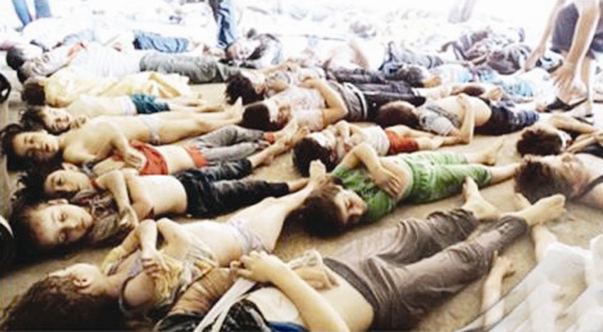 جثامين أطفال قتلوا في هجوم «الكيماوي» في ريف دمشق