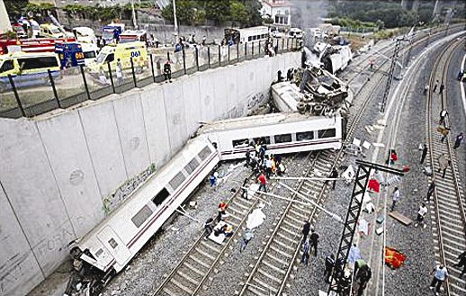 أسوأ حادث قطارات عرفته اسبانيا في تاريخها
