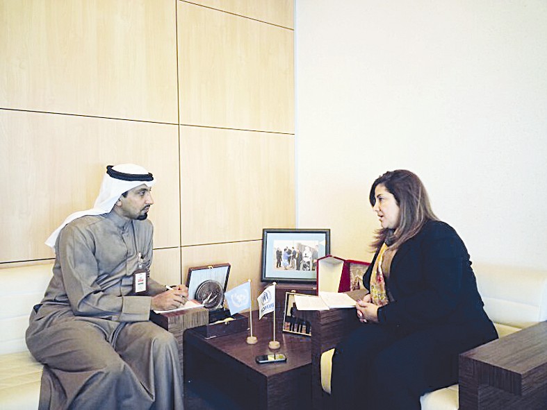 حنان حمدان متحدثة للزميل غانم السليماني