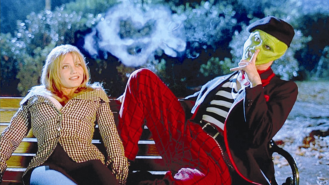 مع جيم كيري في فيلم «The Mask»