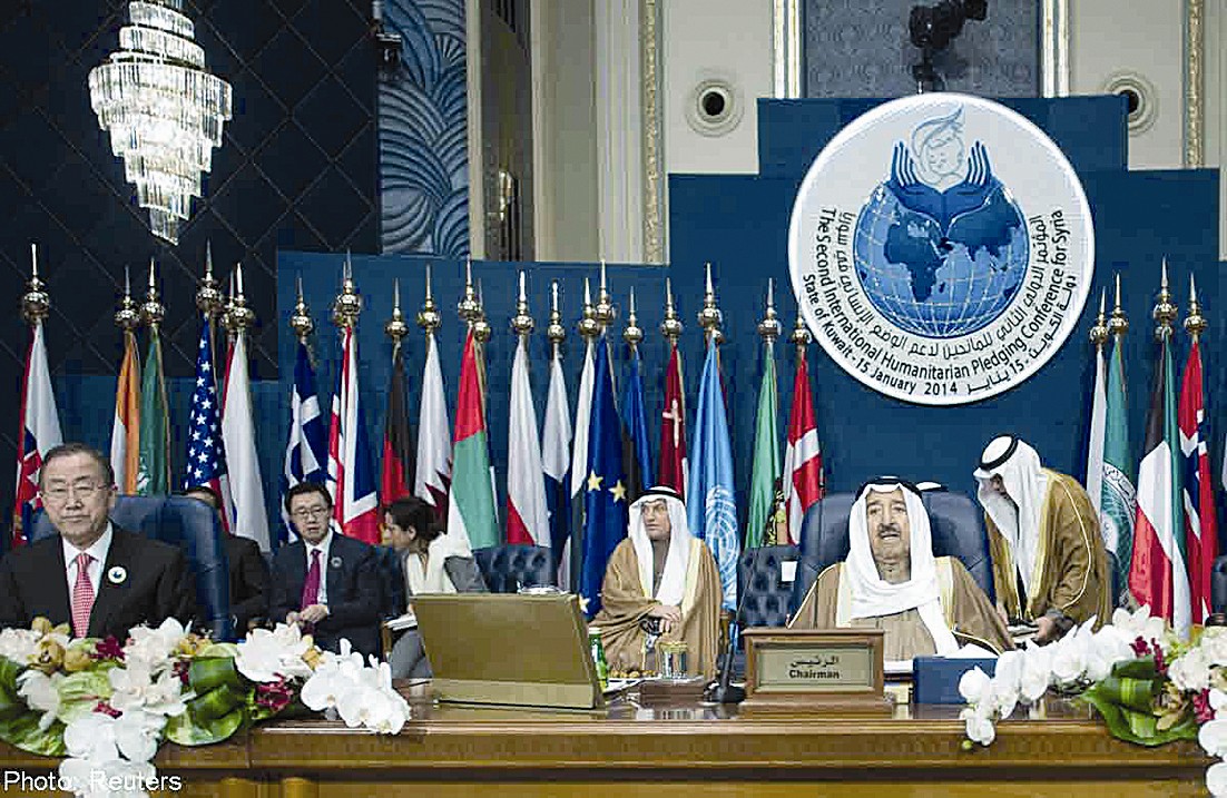 سمو الأمير مترئساً مؤتمر المانحين للشعب السوري