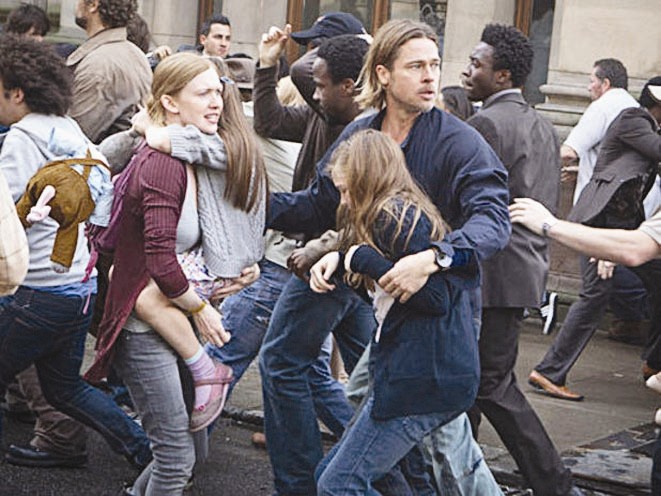 في مشهد من فيلم «World War Z»