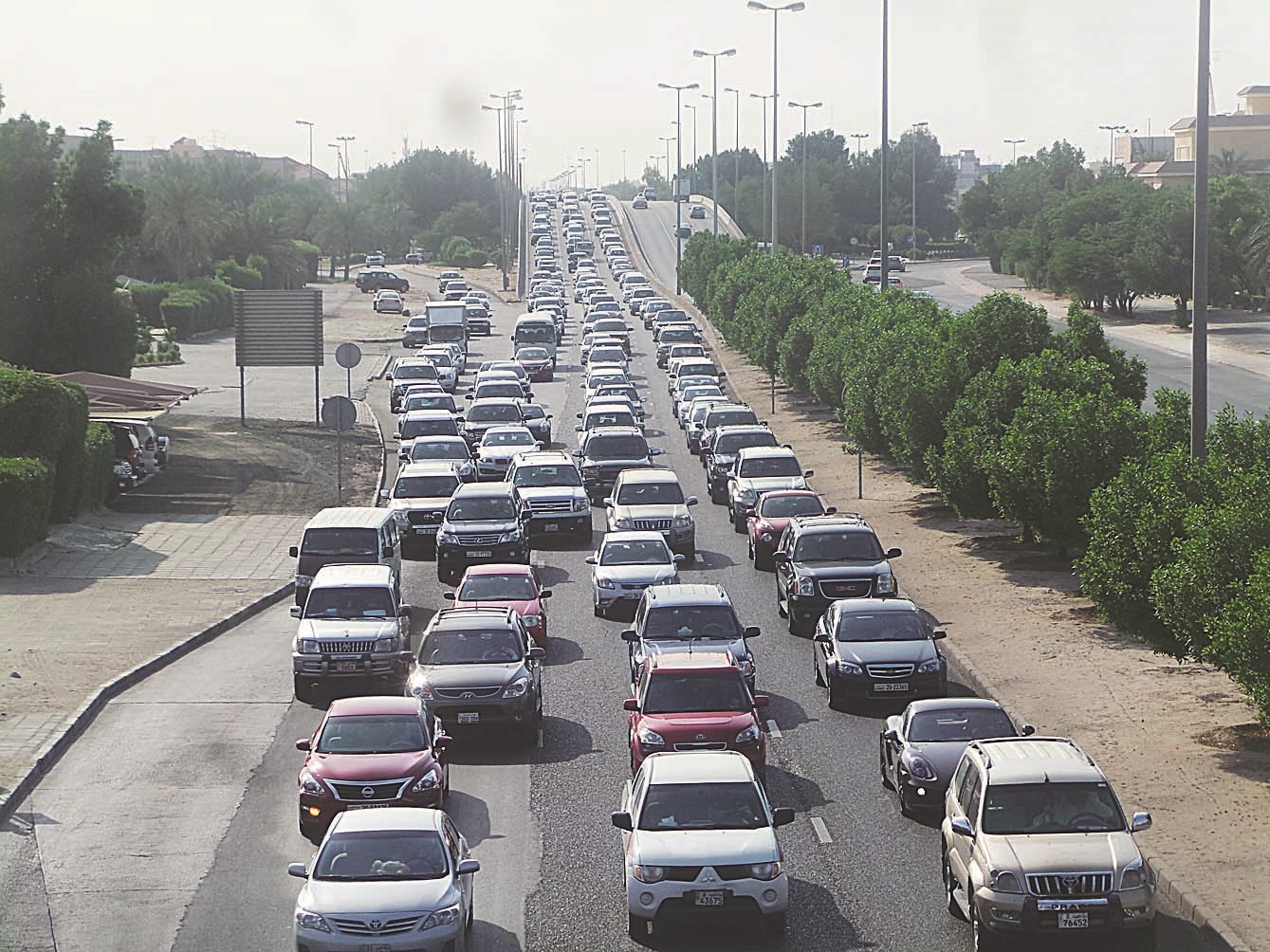 طابور طويل من الزحام