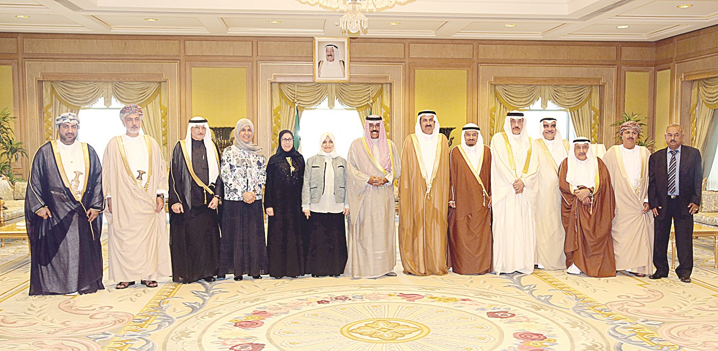 سموه مستقبلاً وزراء العمل الخليجيين