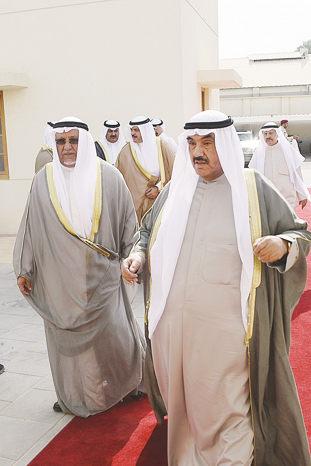 ناصر المحمد لدى وصوله إلى موقع الاحتفال