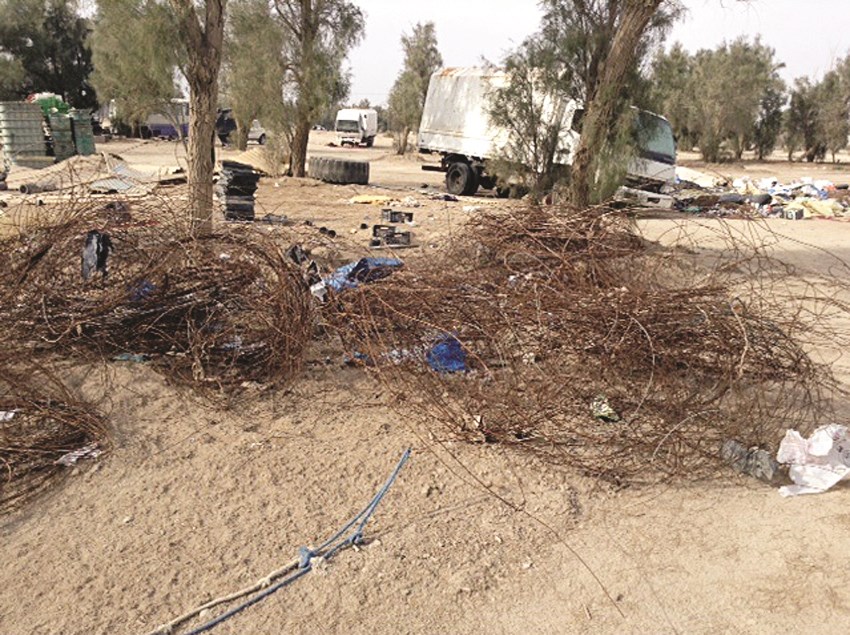 إلقاء المخلفات في المنطقة