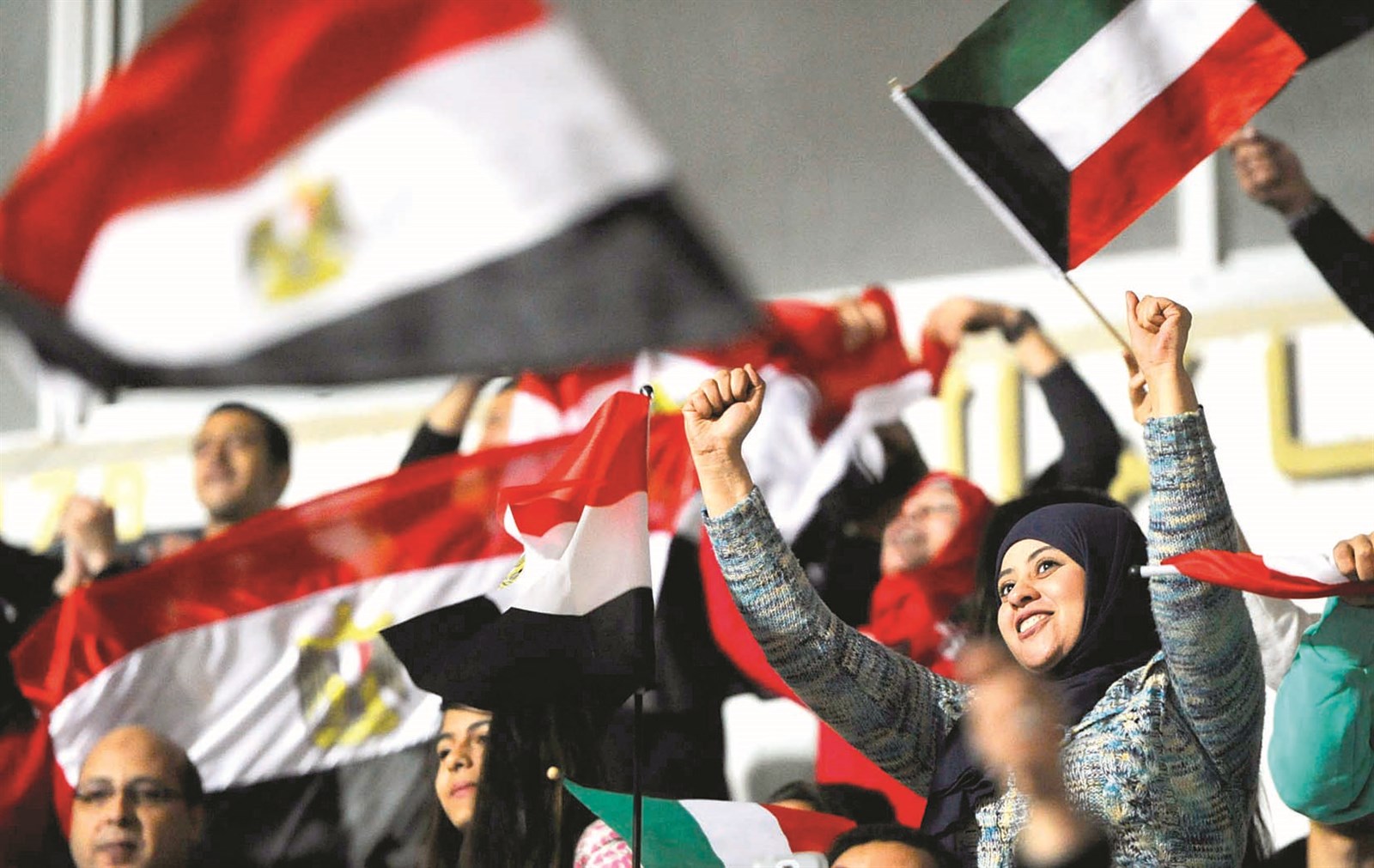 أعلام مصر والكويت رفرفت في الحفل (تصوير نايف العقلة)