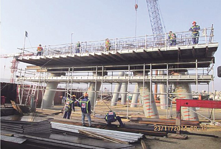 قواعد خرسانية لمنطقة وحدة إزالة الكبريت من رواسب النفط الخام «rhds»