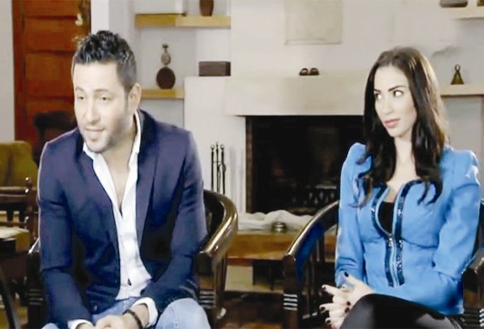 مع زياد برجي في مشهد من مسلسل «حلوة وكذابة»