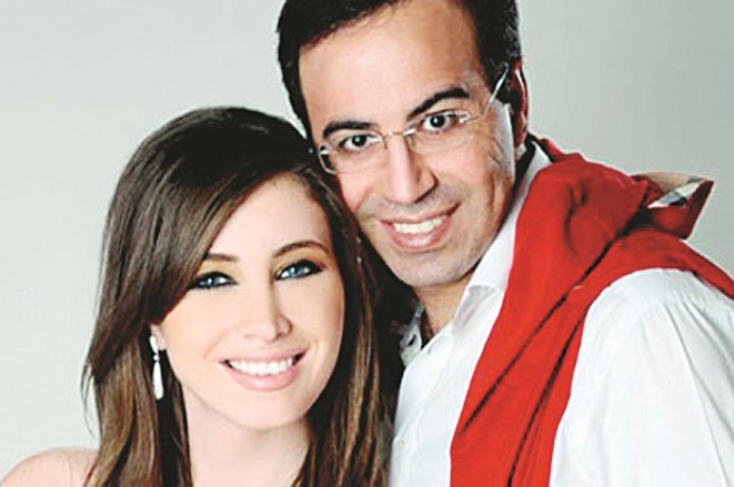 مع زوجها نادر صعب