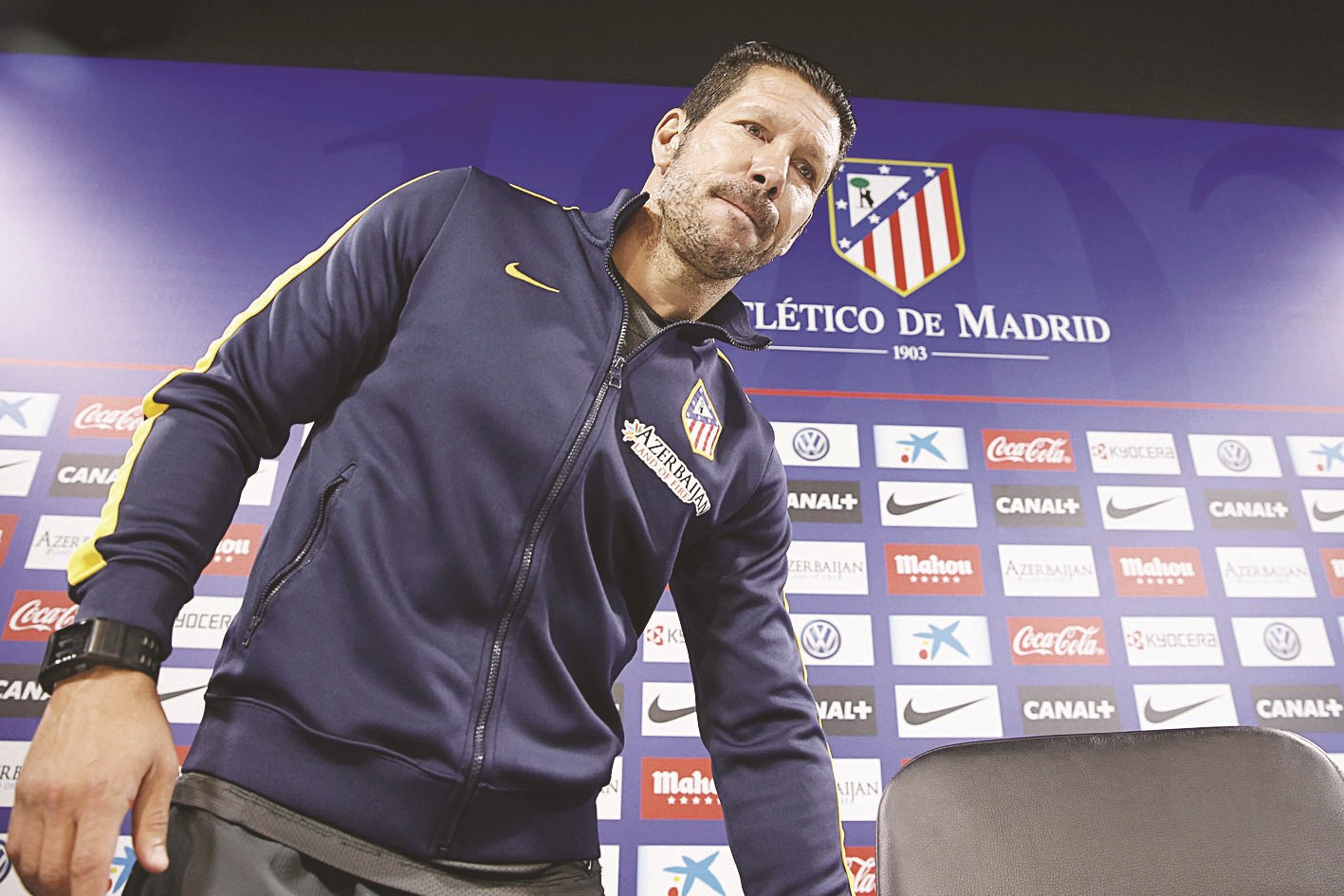 دييغو سيميوني مدرب أتلتيكو مدريد... أمام يوم تاريخي (أ ف ب)