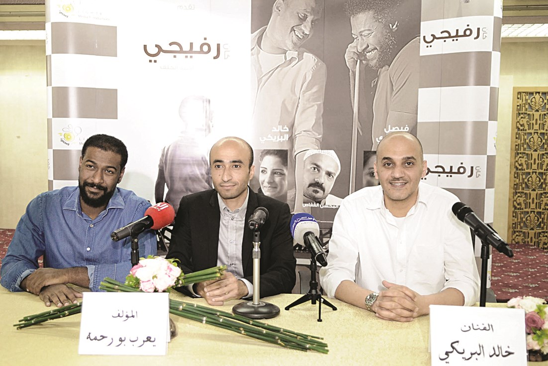 بورحمة والعميري والبريكي خلال المؤتمر الصحافي  (تصوير كرم ذياب وطارق عزالدين)