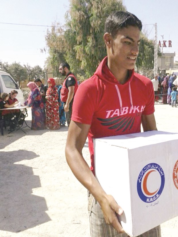 فتى سوري بعد حصوله على حصة