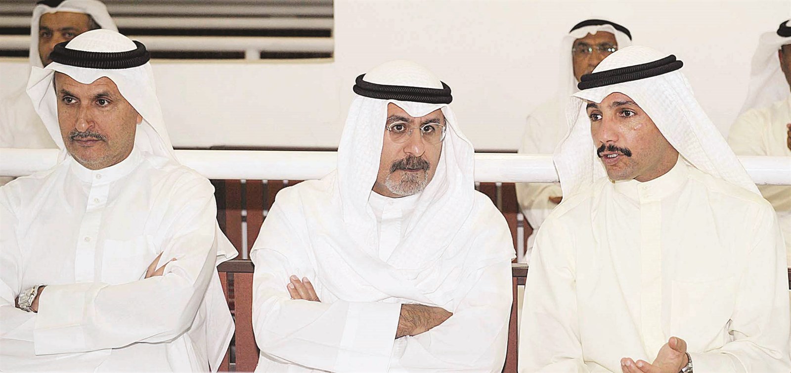 الغانم ووزير الخارجية السابق الشيخ محمد الصباح والرئيس التنفيذي للبنك الوطني عصام الصقر