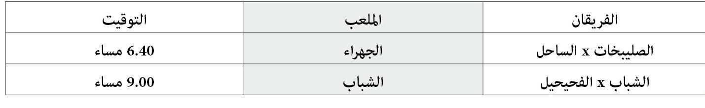 موعدا مباراتي اليوم