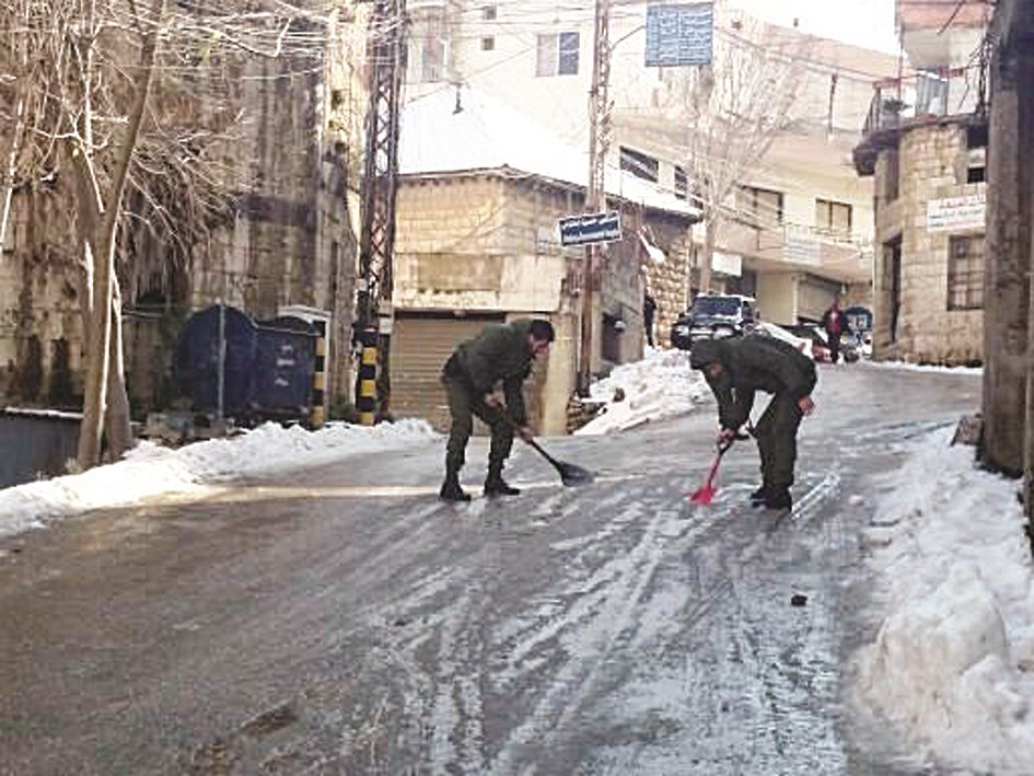 إزالة الجليد في حاصبيا