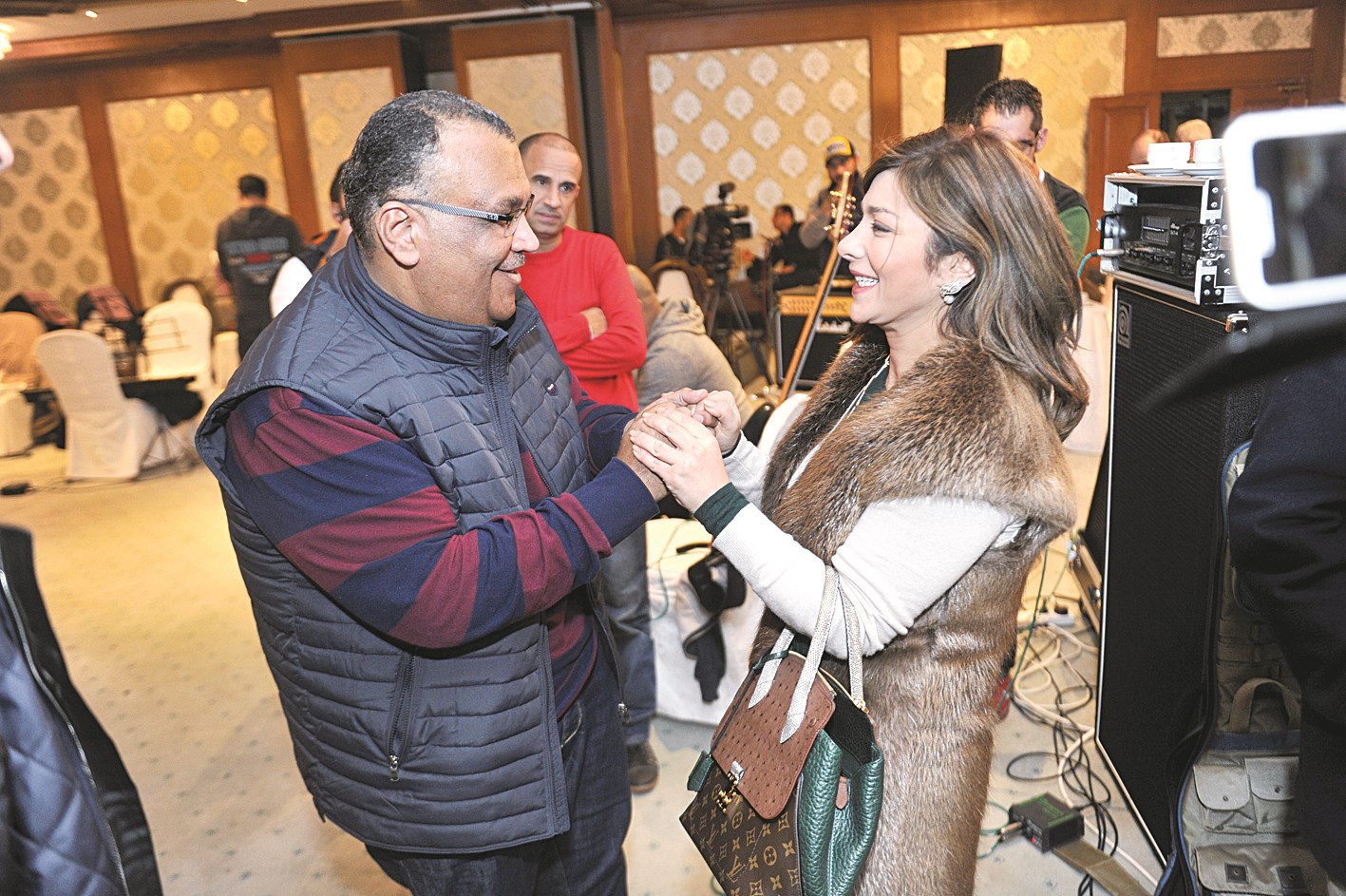 لقاء «بلبل الخليج» و«بنت الشام» (تصوير جلال معوّض وجاسم بارون)