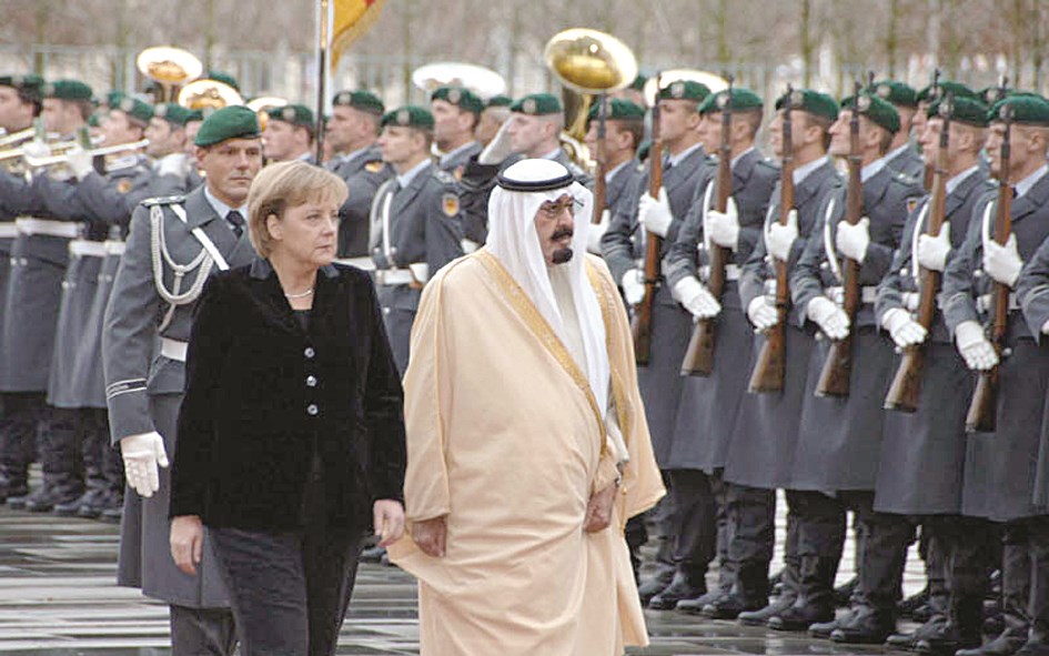 الملك عبدالله مع المستشارة الألمانية أنجيلا ميركل