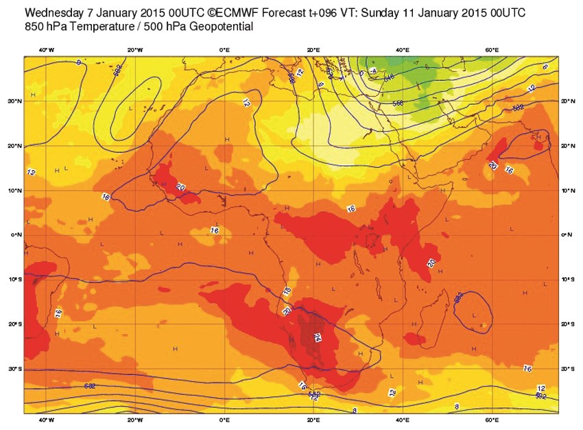 مسار الموجة الباردة الآتية من أوروبا