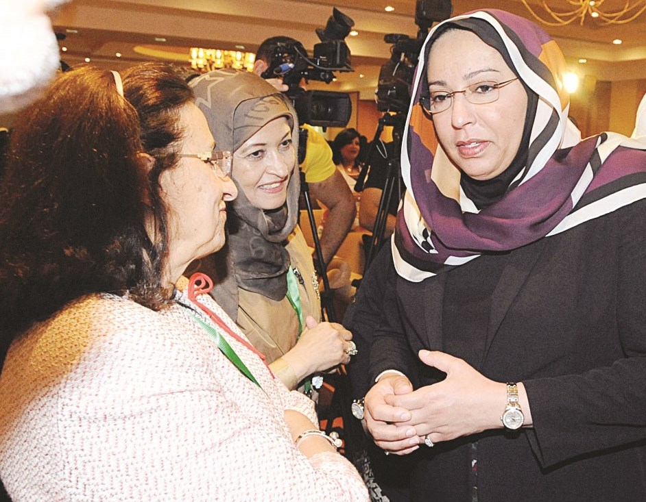 فادية السعد متحدثة على هامش الاجتماع  (تصوير كرم ذياب)