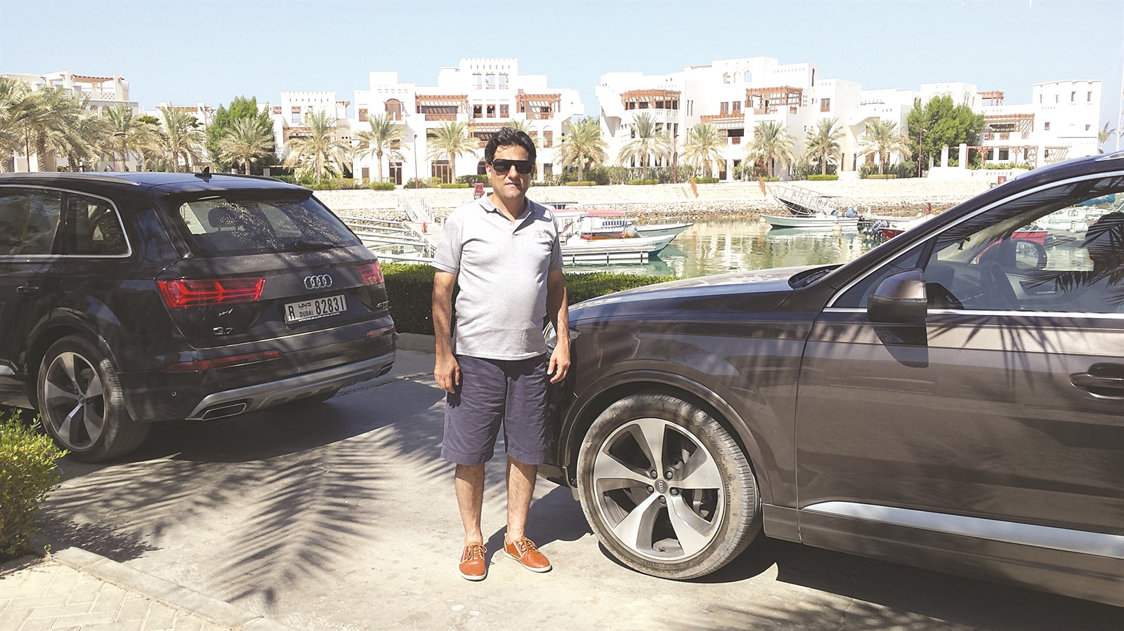 الزميل بلال غملوش خلال التجربة في مسقط