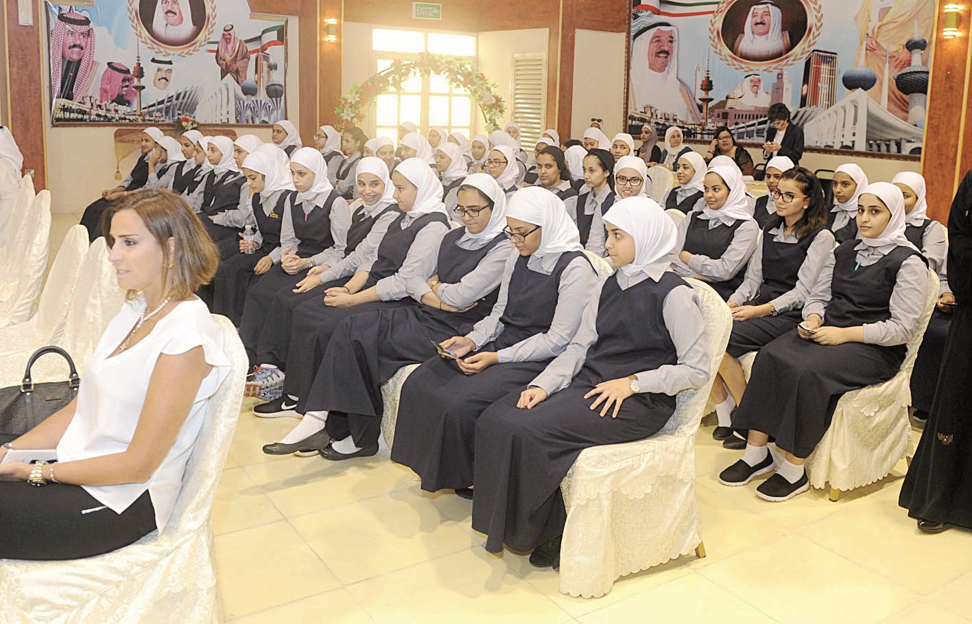 جانب من الطالبات المشاركات في الاحتفالية                (تصوير زكريا عطية)