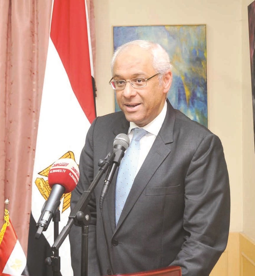 ياسر عاطف ملقياً كلمته