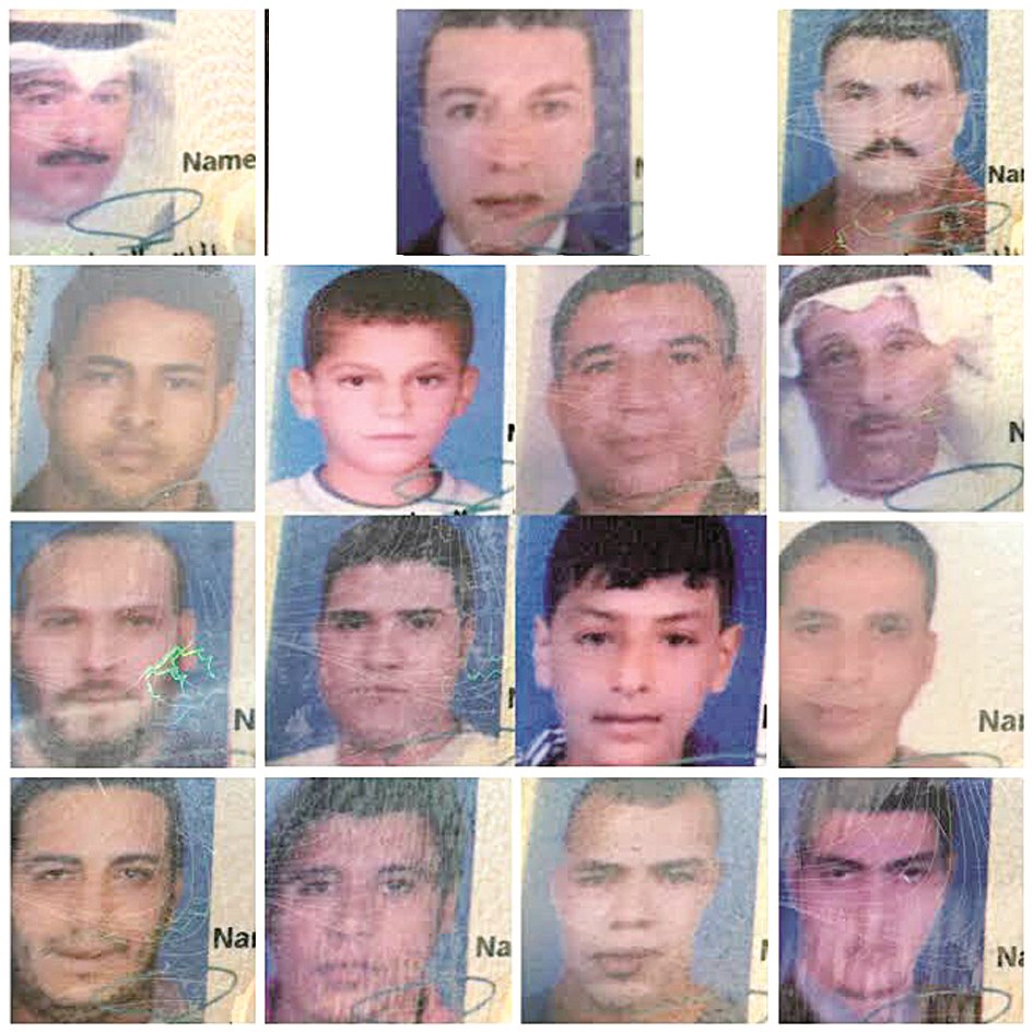 صورة للمضبوطين وزعتها وزارة الداخلية أمس