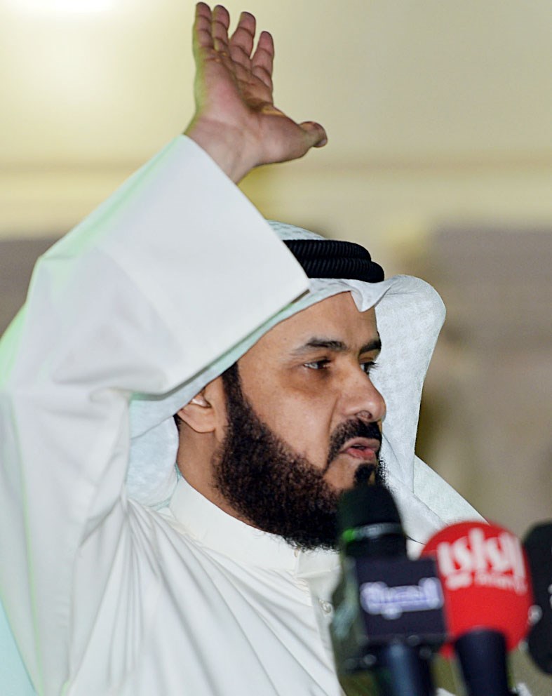 عبدالله البرغش محيياً الحضور  (تصوير موسى عياش)