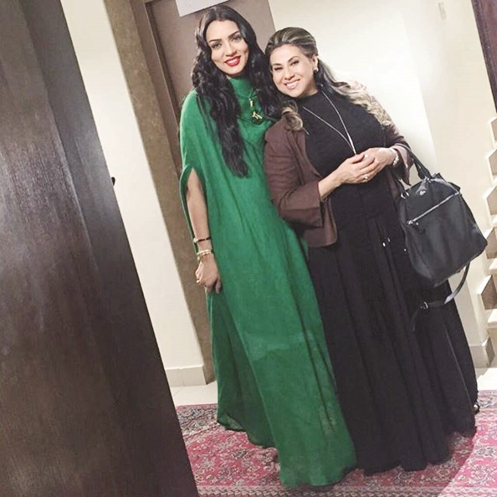 عبير أحمد وباسمة حمادة قبل التصوير